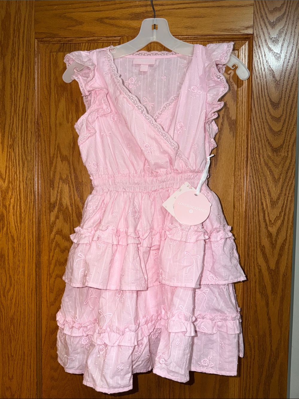 LOVE SHACK FANCY X TARGET NWT Pink Ruffle Tiered Kids Dress